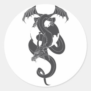 Welt des Drachen Runder Aufkleber