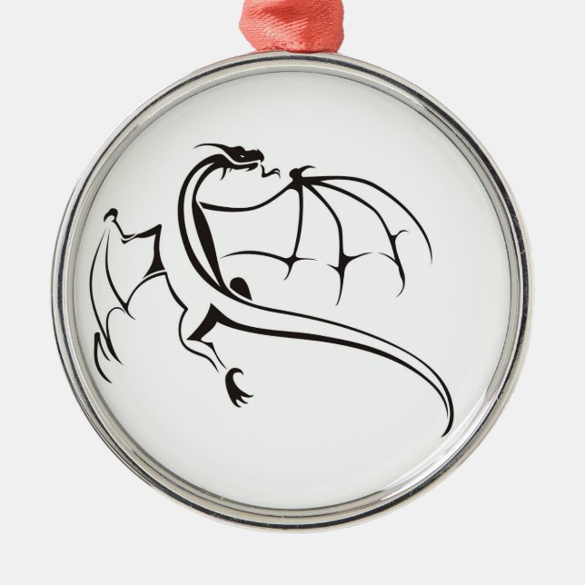 Welt des Drachen Silbernes Ornament (Vorne)