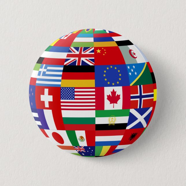 Welt des Flaggenknopfes Button (Vorderseite)