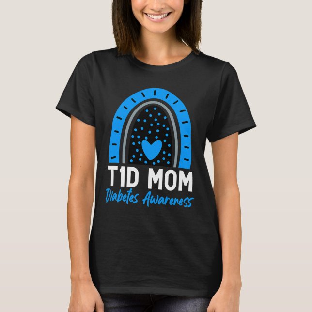 Welt Diabetes Day Cloud T1D Typ 1 Diabetes Mama T-Shirt (Vorderseite)