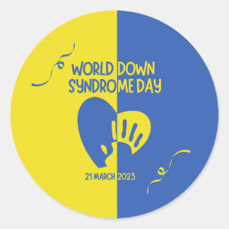 Welt-Down-Syndrom-Tag Runder Aufkleber