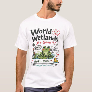 Welt-Feuchtgebiete-Tag Süße Frosch-Illustration T-Shirt