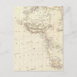 Welt, gnomonischer Proj I Afrika und Südeuropa Postkarte