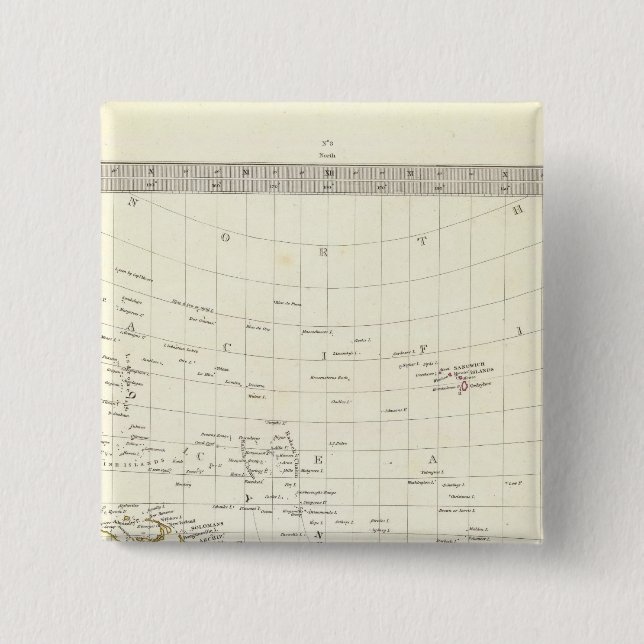 Welt, gnomonischer Proj III Polynesien Button (Vorderseite)