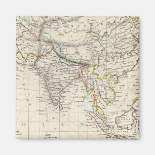 Welt, Gnomonischer Proj. IV Asien Magnet