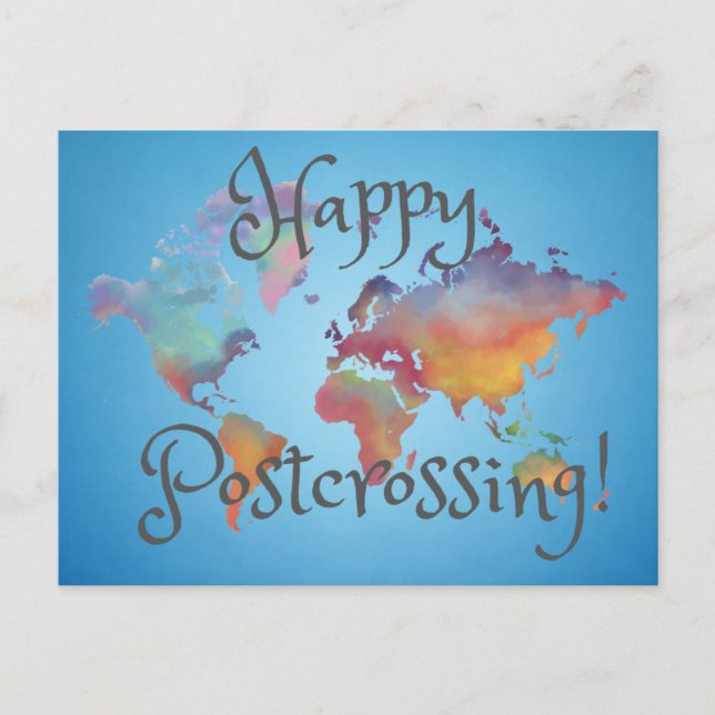 Welt - Happy Postcross Postcard Postkarte (Vorderseite)