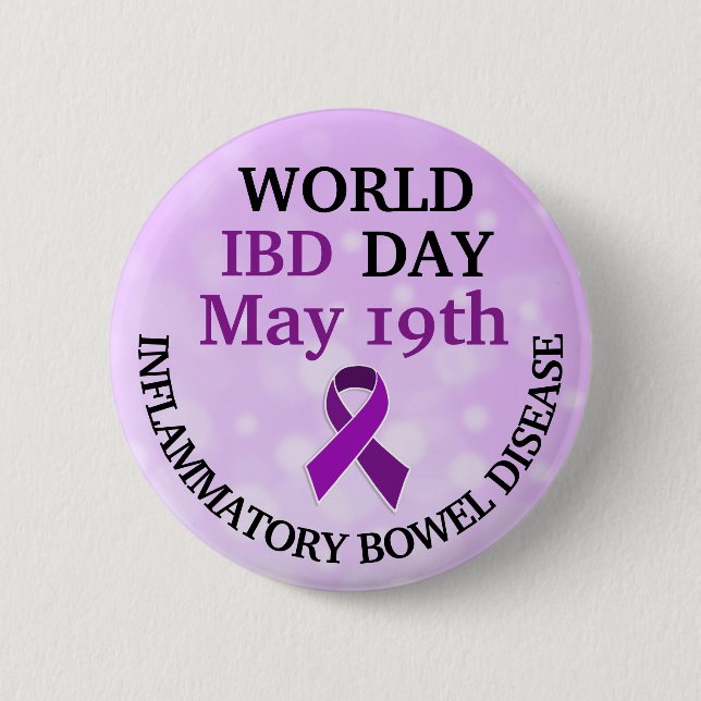 Welt-IBD-Day Awareness-Ribbon Button (Vorderseite)