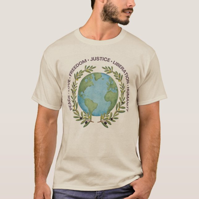 Welt im Olivenhain T-Shirt (Vorderseite)