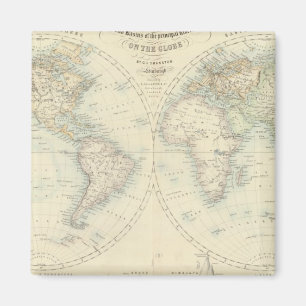 Welt in den Hemisphären Magnet