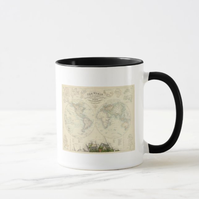 Welt in den Hemisphären Tasse (Rechts)