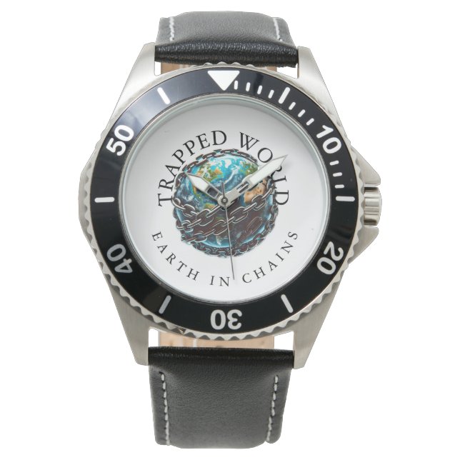 Welt in der Falle Armbanduhr (Vorderseite)