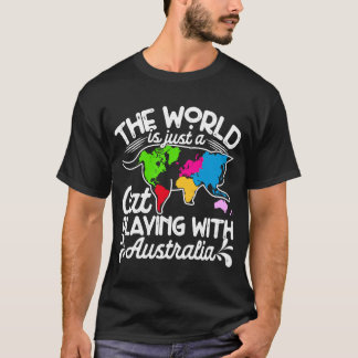 Welt ist eine Katze, die Karte spielt Australien K T-Shirt