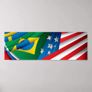 Welt kennzeichnet Plakat, USA, Brasilien und mehr Poster
