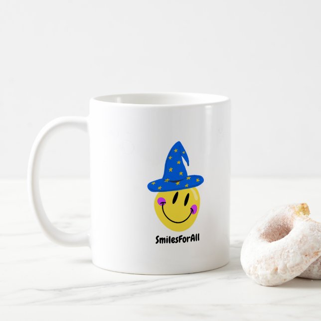 Welt-Lächeln-Tag voller Freude Kaffeetasse (Mit Donut)