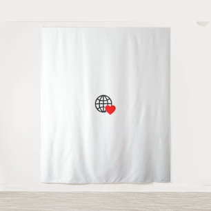 Welt Liebe Wandteppich Minimale Wandkunst   Ästhet