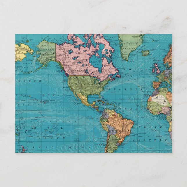 Welt, Mercators Prognose Postkarte (Vorderseite)