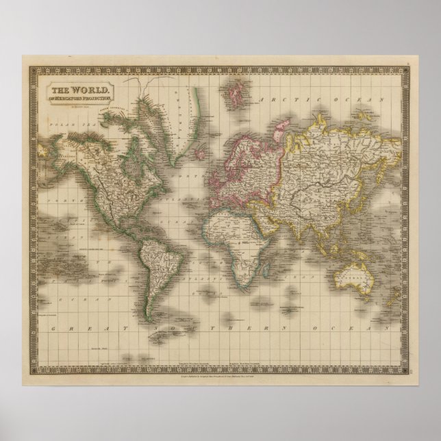 Welt, Mercators Projektion 2 Poster (Vorne)