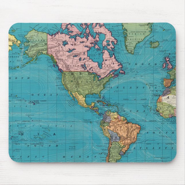 Welt, Mercators Projektion Mousepad (Vorne)