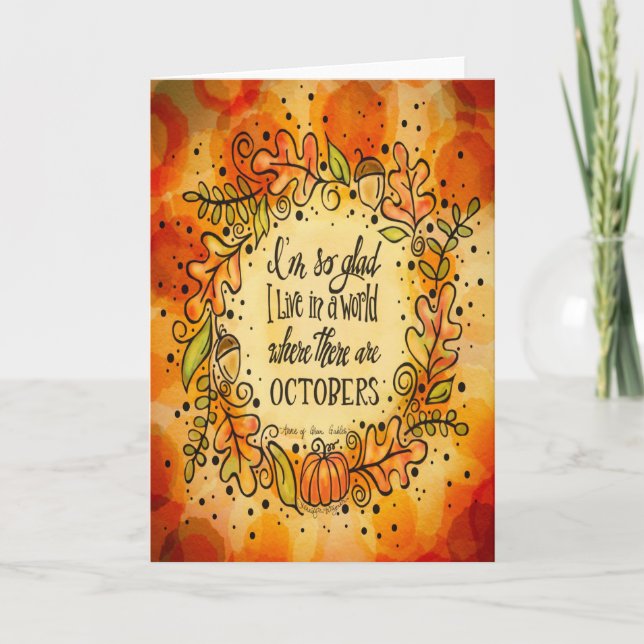 Welt mit Oktobern Karte (Vorderseite)