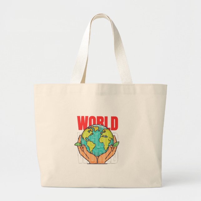 Welt – Reise-Abenteuer-Globus-Design Jumbo Stoffbeutel (Vorne)