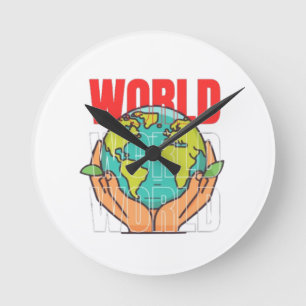 Welt – Reise-Abenteuer-Globus-Design Runde Wanduhr