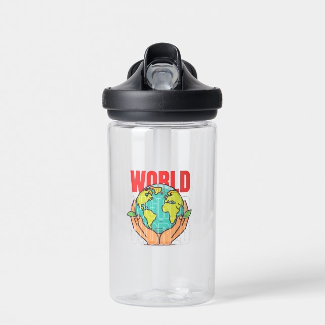 Welt – Reise-Abenteuer-Globus-Design Trinkflasche (Vorne)