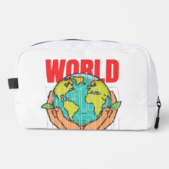 Welt – Reise-Abenteuer-Globus-Design Waschbeutel (Vorderseite)