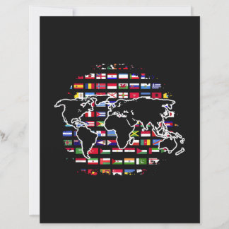 Welt Reisekarte Weltkarte Internationale Flaggen