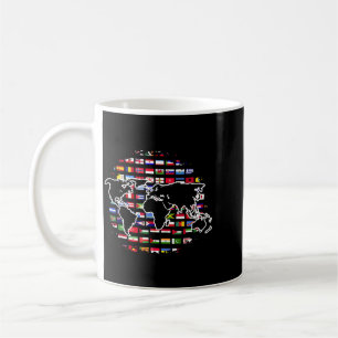 Welt Reisekarte Weltkarte Internationale Flaggen Kaffeetasse