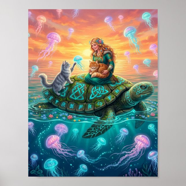 Welt-Tour-Schildkröte  Poster (Vorne)
