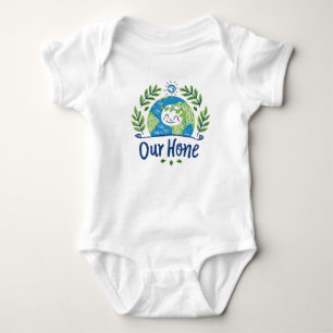 Welt-Umwelt - Erde lächeln mit grüner Erde Baby Strampler