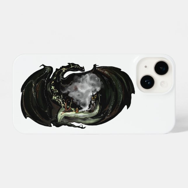 Welt und Drache iPhone Hülle (Rückseite (Horizontal))