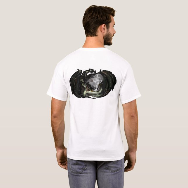 Welt und Drache T-Shirt (Schwarz voll)