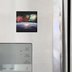 Welt und Feuerwerke Magnet
