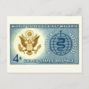 Welt vereint gegen Malaria Vintage Postkarte