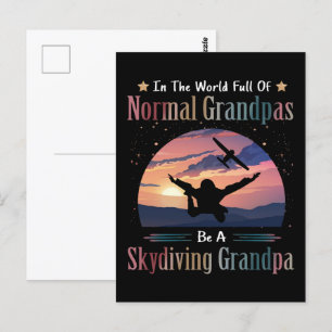 Welt voll von normalen Grandpas ist Skydiving Groß Postkarte