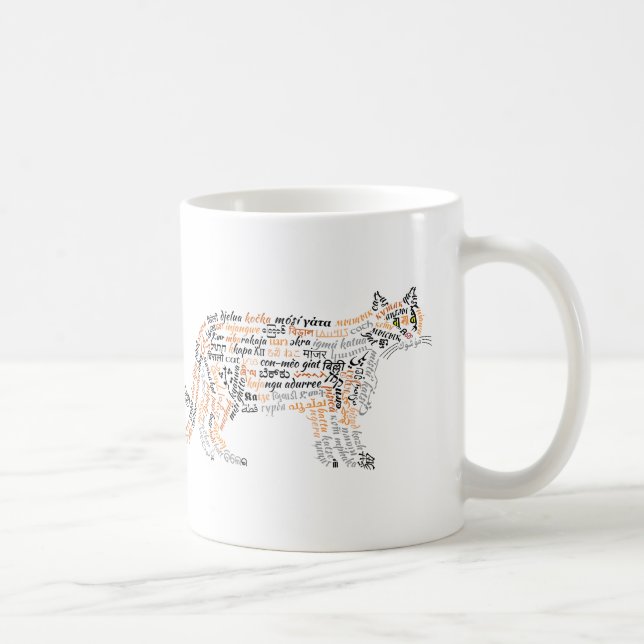 Welt Wort Calico-Katze Tasse (Rechts)