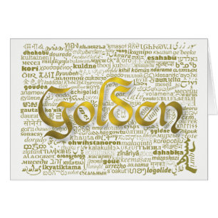 Welt Wort Goldene Hochzeit Karte