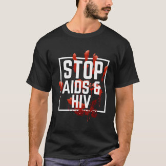 Weltaidtag stoppt Aids Hiwareness Red Ribbon T-Shirt