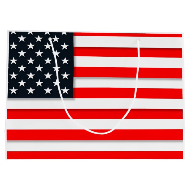 Weltamerikanische Flagge USA Große Geschenktüte (Rückseite)