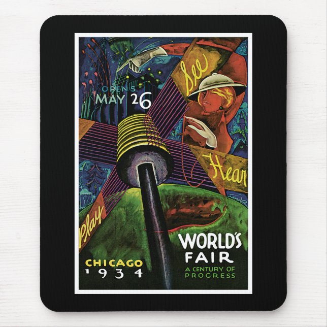 Weltausstellung Chicago 1934 Mousepad (Vorne)