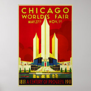 Weltausstellung Chicago ein Jahrhundert des Fortsc Poster