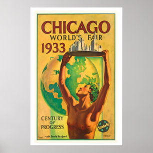 Weltausstellung in Chicago 1933 Jahrhundert des Fo Poster