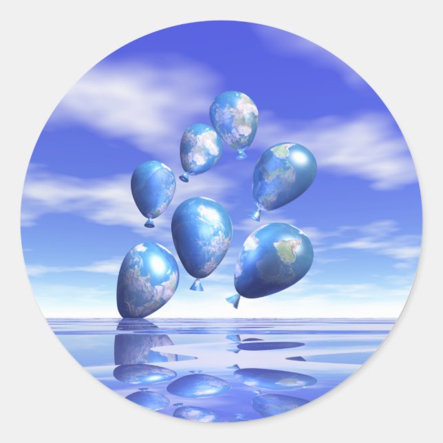Weltballons des Earth Day Runder Aufkleber (Vorderseite)