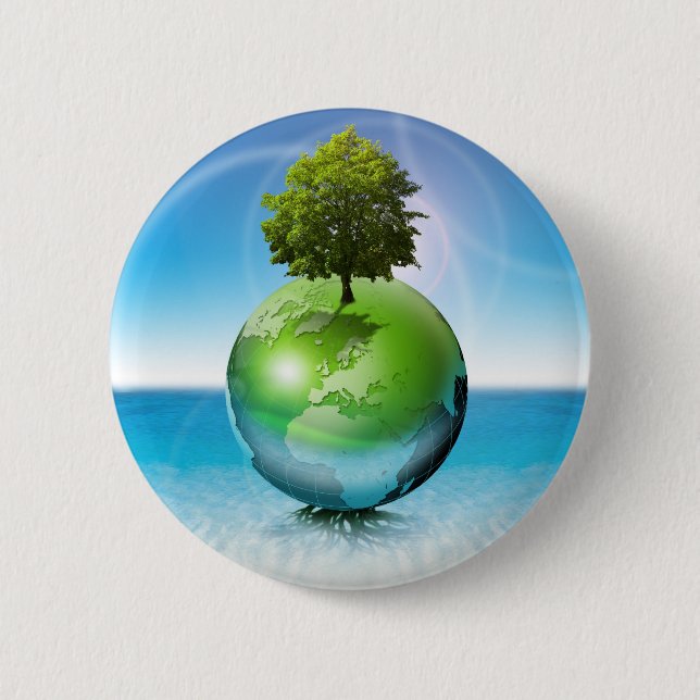 Weltbaum - Ökologiekonzept Button (Vorderseite)