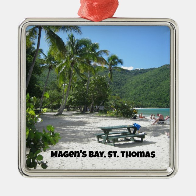 Weltberühmte Magen's Bay, St. Thomas Ornament Aus Metall (Vorne)