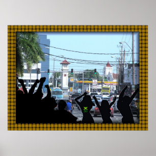 Weltberühmter "Half Way Tree" Poster