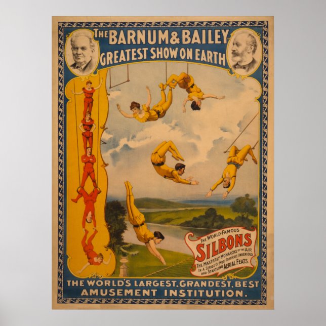 Weltberühmtes Silbons Barnum & Bailey Circus Poste Poster (Vorne)