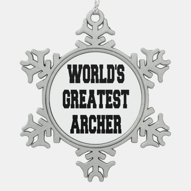 Weltbest Archer Schneeflocken Zinn-Ornament (Vorderseite)