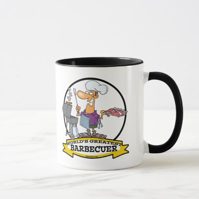 WELTBEST BARBECUER MÄNNER CARTOON TASSE (Rechts)